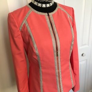Calvin Klein peach zip front jacket